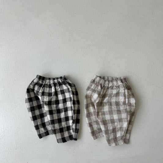 Baby Land Big Gingham Pull-on Pants (4-15m) - 2 Colors - AT NOON STORE