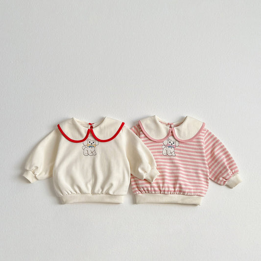 Toddler SP26 Poodle Big Collar Long Sleeve Sweatshirt (1-6y) - 2 Colors - AT NOON STORE