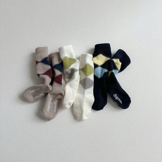 Toddler W25 4pk Argyle Socks Set (2-7y) - AT NOON STORE