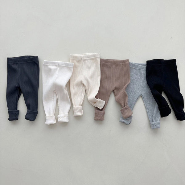 Baby Ribbed Leggings  2 Pack Set  (3-18m) - Gray/Navy