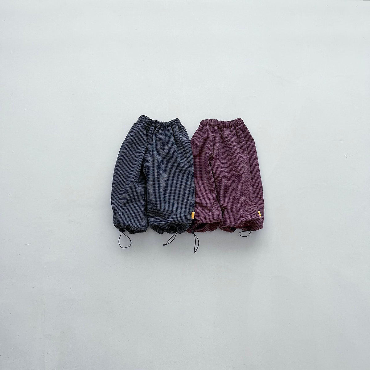 Toddler FW26 Fleece Lined Textured Plaid Adjustable Hem Jogger Pants (2-6y) - 2 Colors