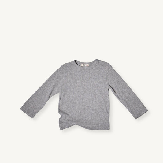 Toddler F25 Ribbed Long Sleeve Top (2-8y) - Heather Gary - AT NOON STORE