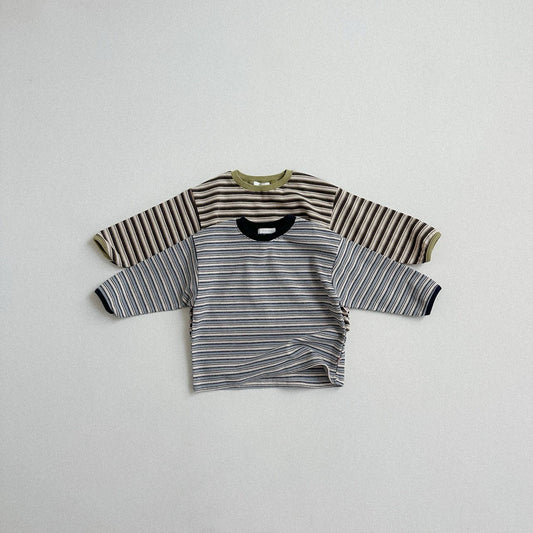 Toddler F25 Multi Color Stripe Long Sleeve Top (10m-4y) - 2 Colors