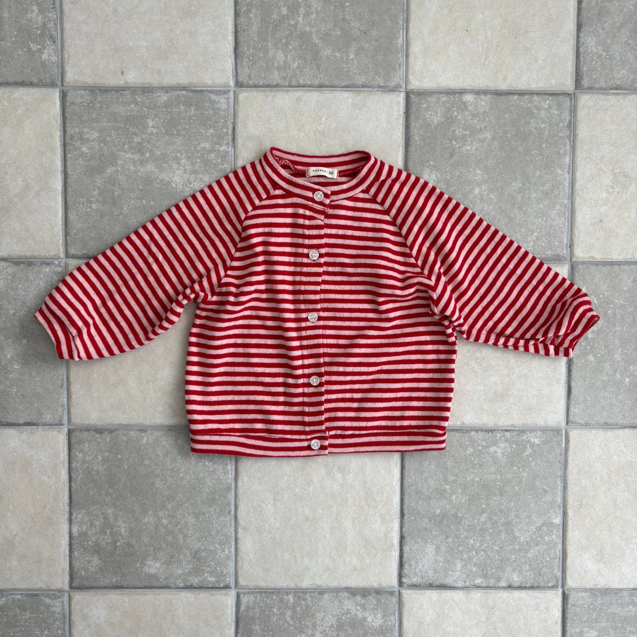 Toddler F25 Stripe Long Sleeve Cardigan (1-7y) - Red