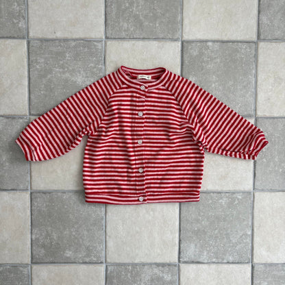 Toddler F25 Stripe Long Sleeve Cardigan (1-7y) - Red