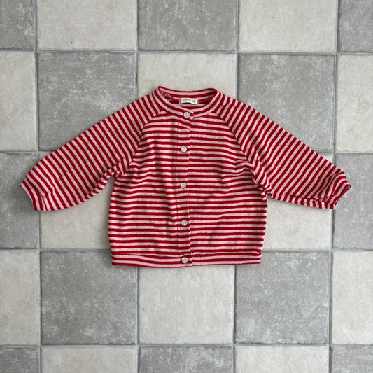 Toddler F25 Stripe Long Sleeve Cardigan (1-7y) - Red