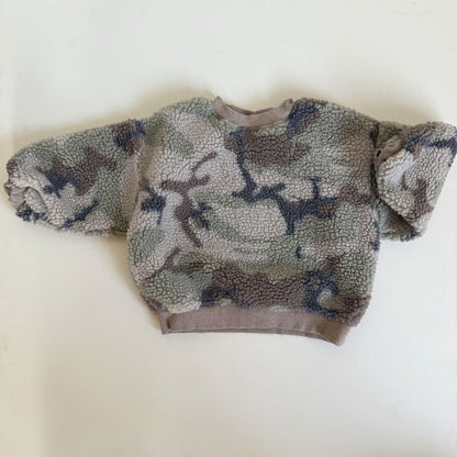 Toddler W25 Camo Sherpa Long Sleeve Sweatshirt (3-8y) - Olive Camo