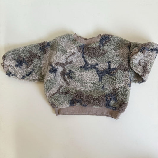 Toddler W25 Camo Sherpa Long Sleeve Sweatshirt (3-8y) - Olive Camo