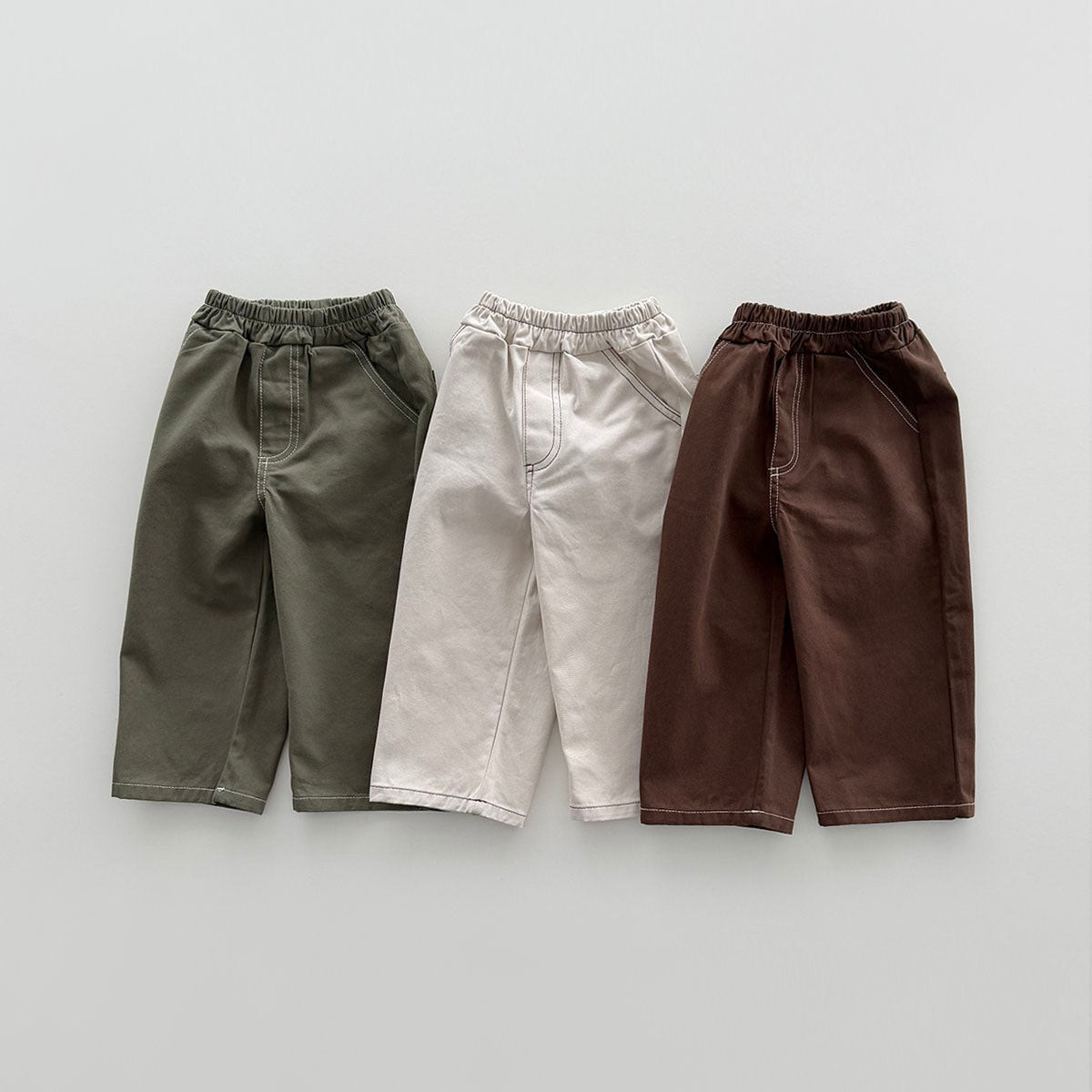 Toddler F26 Stitch Detail Pull-On Pants (12m-9y) - 3 Colors