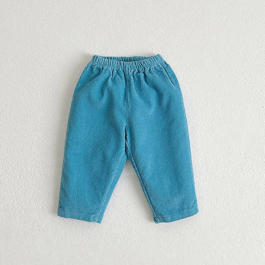 Toddler W24 Corduroy Basic Pull-On Pants (1-7y) - Blue - AT NOON STORE