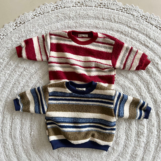 Toddler Lala FW25 Fluffy Stripe Sweatshirt (1-6y) - 2 Colors - AT NOON STORE