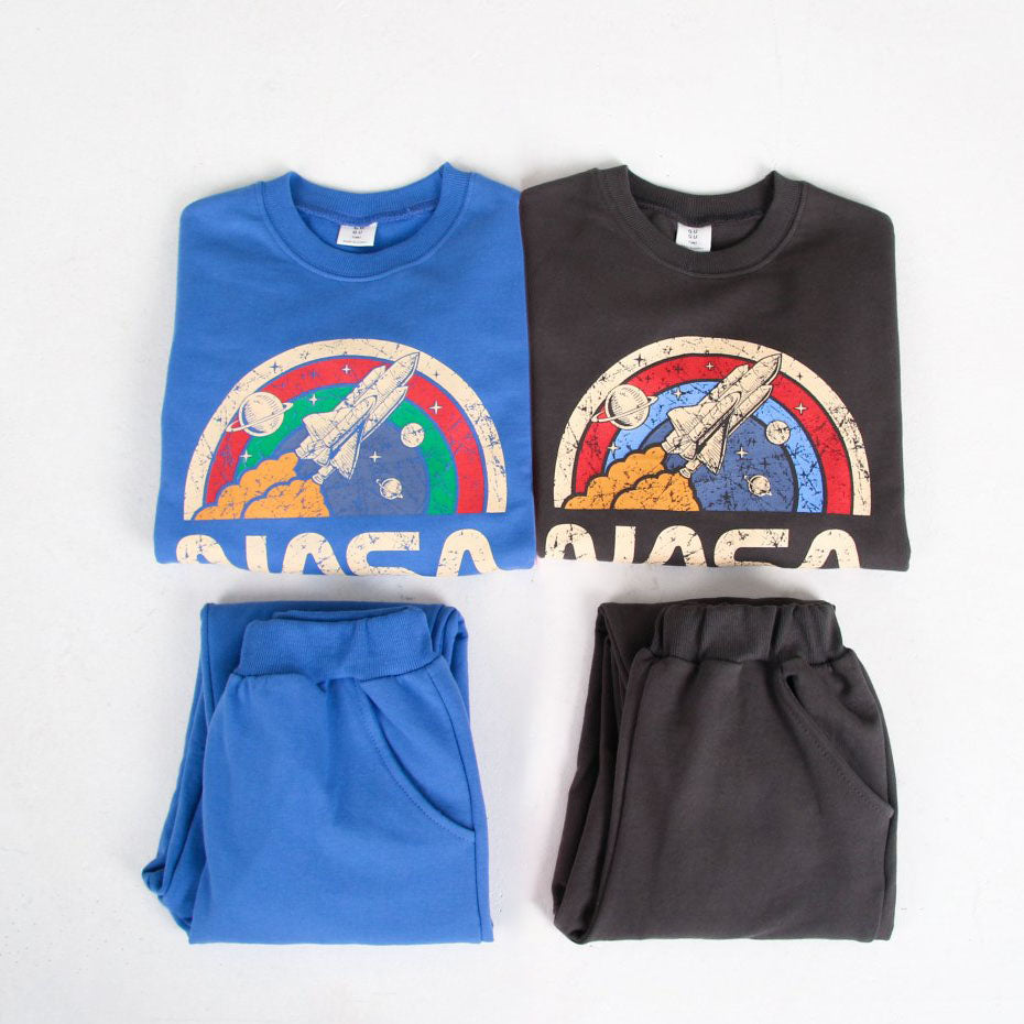 Toddler 'NASA' Sweatshirt and Jogger Pants Set (3-8y) - 2 Colors