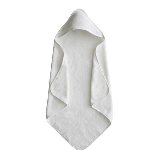 Mushie Organic Cotton Baby Hooded Towel - Pearl