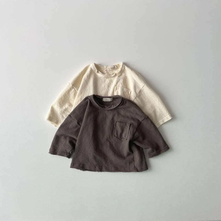 Toddler S25 Raw Edge Long Sleeve Tee (1-6y) - 2 Colors - AT NOON STORE