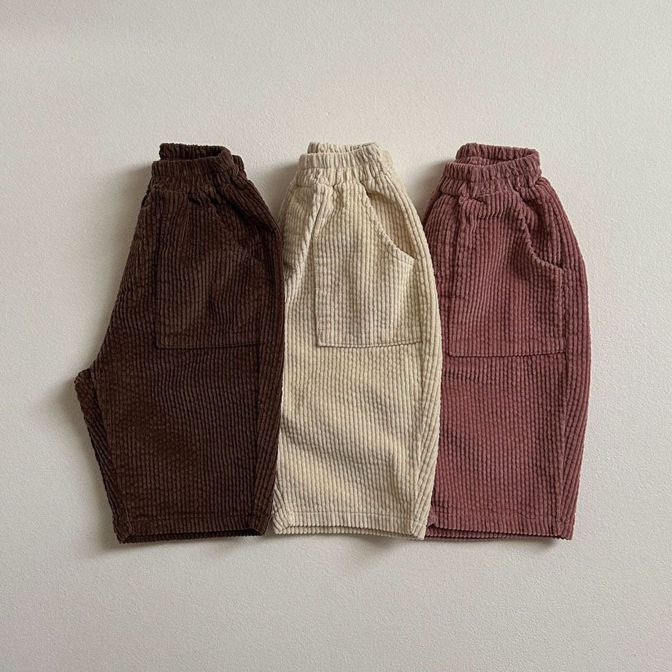 Toddler W24 Corduroy Patch Pocket Pull on Pants (10m-4y) - 3 Colors