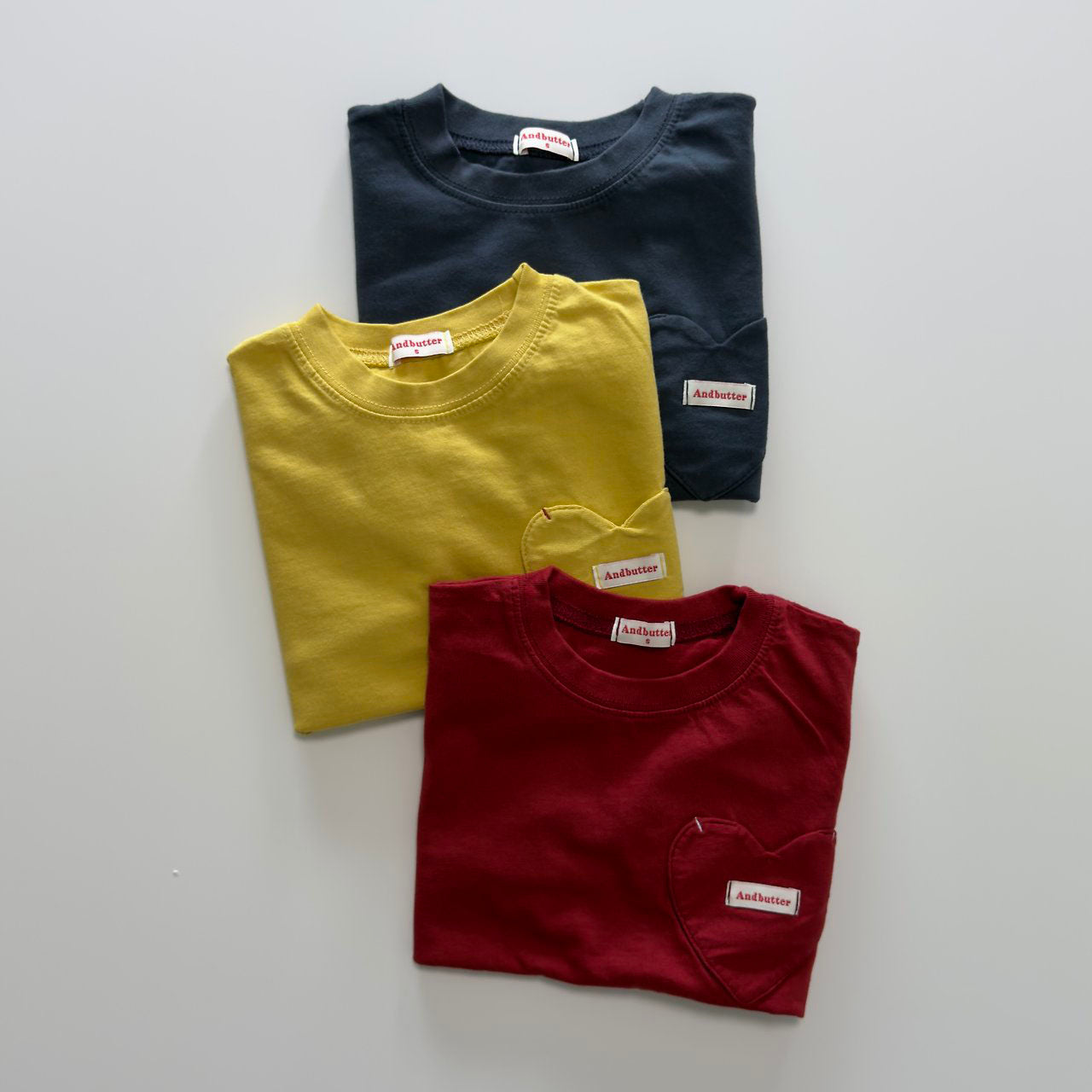 Toddler F26 Heart Pocket Long Sleeve Top (3-10y) - 3 Colors