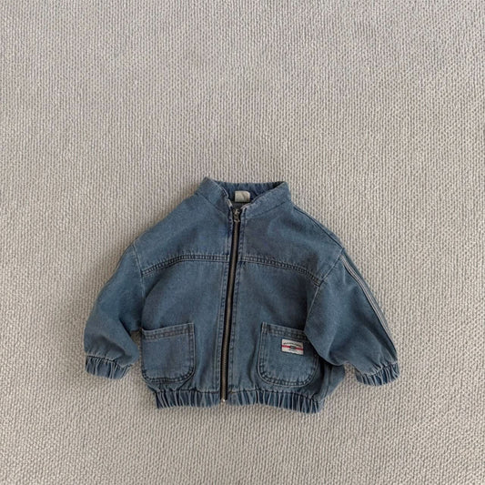 Baby Bella S25 Double Pocket Taped Sleeves Denim Jacket (6m-3y) - Denim - AT NOON STORE