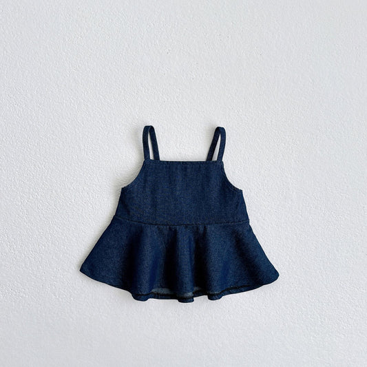 Toddler Peplum Denim Top (1-7y) - Denim - AT NOON STORE