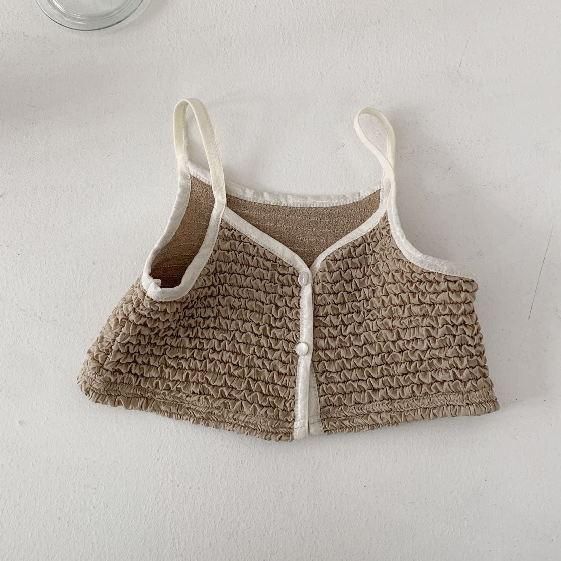 Baby S25 Smocked Sleeveless Vest  (One Size) - Camel