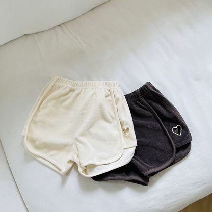 Toddler Milk SS25 Terry Cloth Heart Cut Out Shorts (1-7y) - 2 Colors - AT NOON STORE