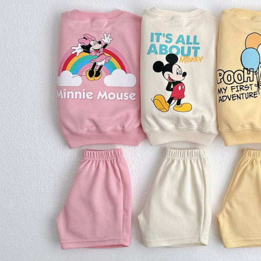 Toddler Disney Sleeveless Sweatshirt and Shorts Set (1-6y) - 2 Colors