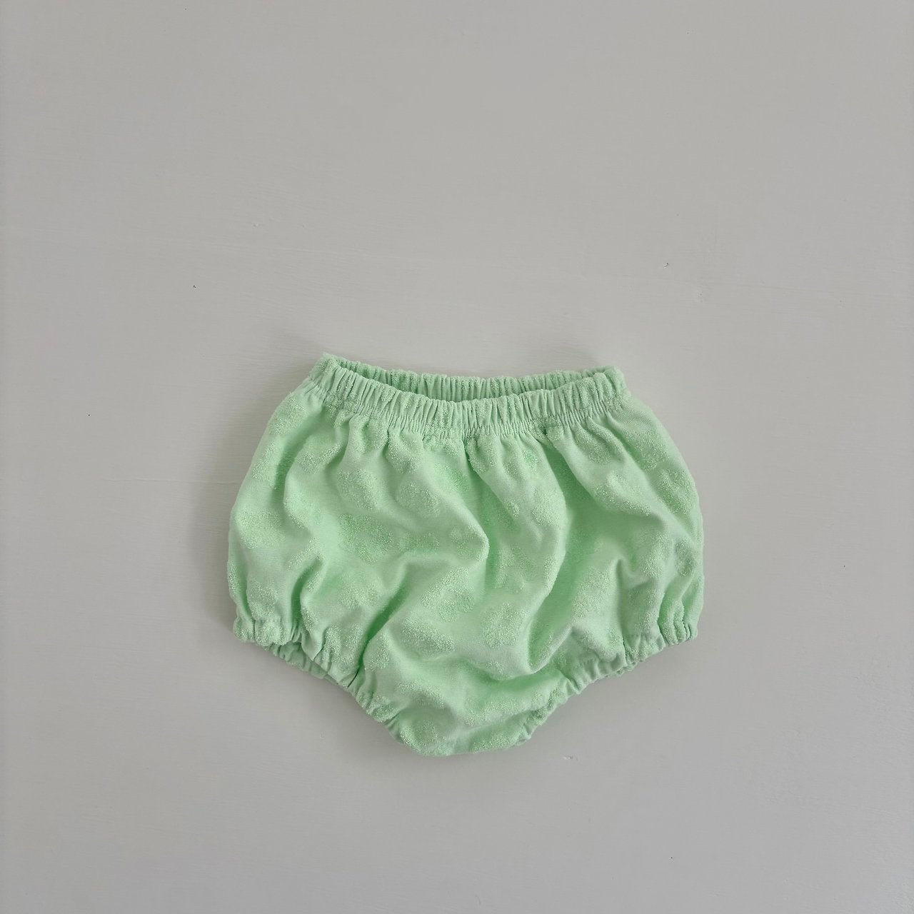 Baby Land SS26 Floral Jacquard Terry Bloomer  (4m-18m) - Light Green