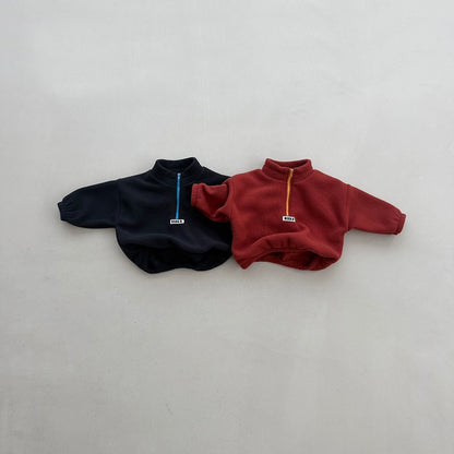 Toddler FW26 Fleece Mock Neck Half Zip-Up Pullover (4m-6y) - 2 Colors