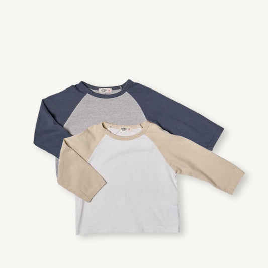Toddler F25 Brushed Cotton Raglan Long Sleeve Top (2-8y) - 2 Colors - AT NOON STORE