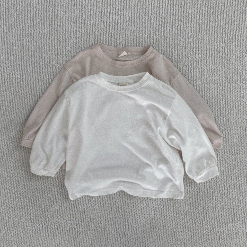 Toddler Bella W24 Oversized Long Sleeve Oversized Plain Tee (1-6y) - 2 Colors