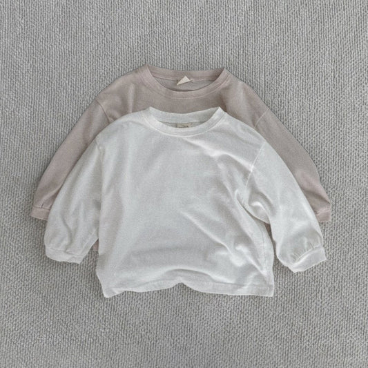 Toddler Bella W24 Oversized Long Sleeve Oversized Plain Tee (1-6y) - 2 Colors