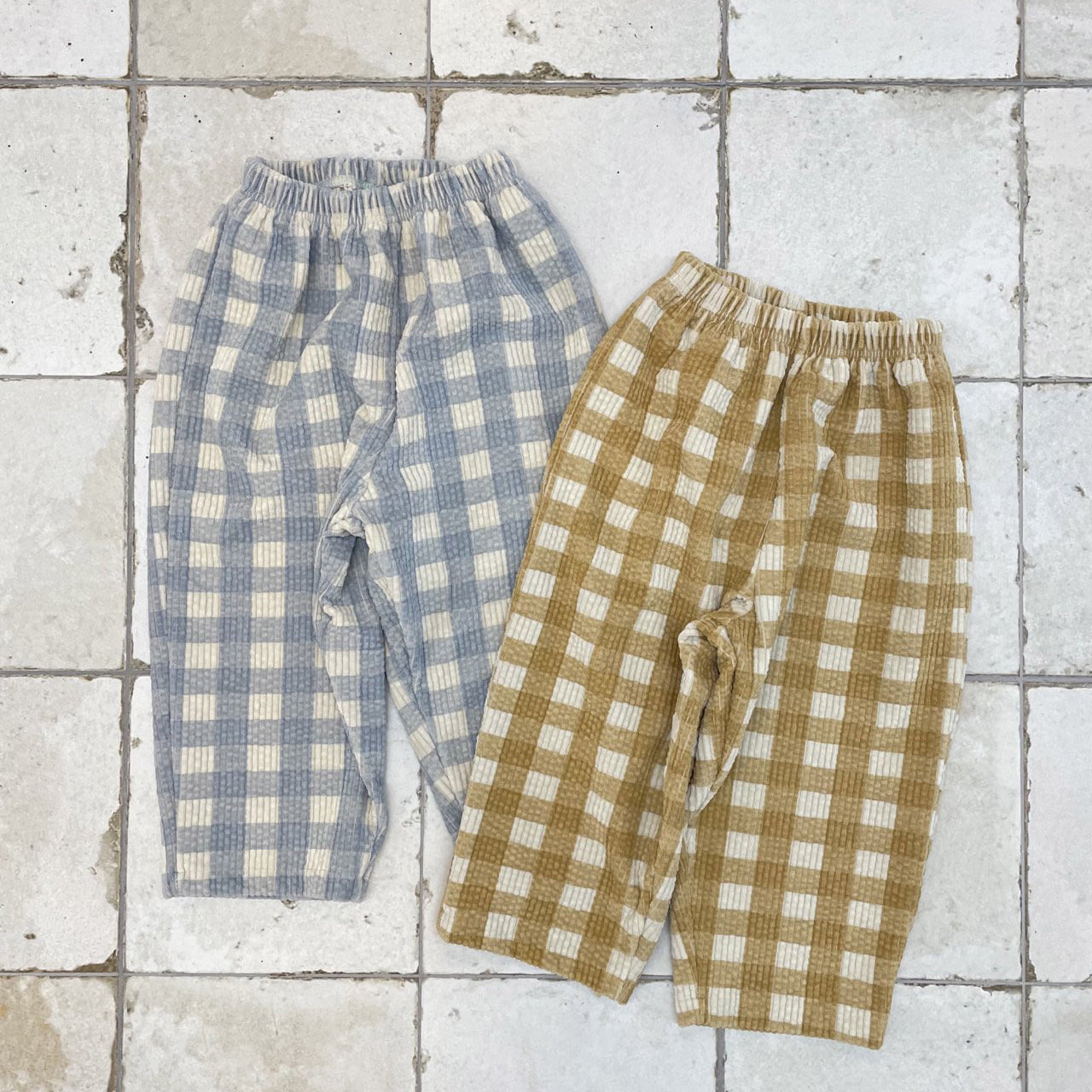 Toddler W25 Corduroy Gingham Pull-on Pants (1-7y) - 2 Colors