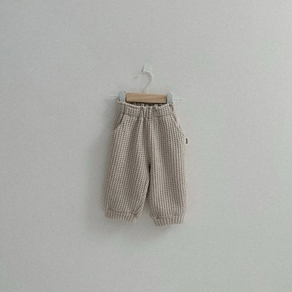 Toddler SP26 Chunky Waffle Jogger Pants (10m-4y) - Beige - AT NOON STORE