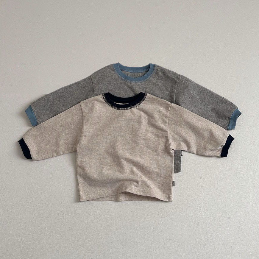 Toddler W24 Rib Trim Soft Cotton Ringer Top (10m-4y) - 2 Colors