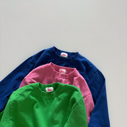 Toddler SP26 Basic Long Sleeve Loose Fit Top  (1-6y) - Pink - AT NOON STORE