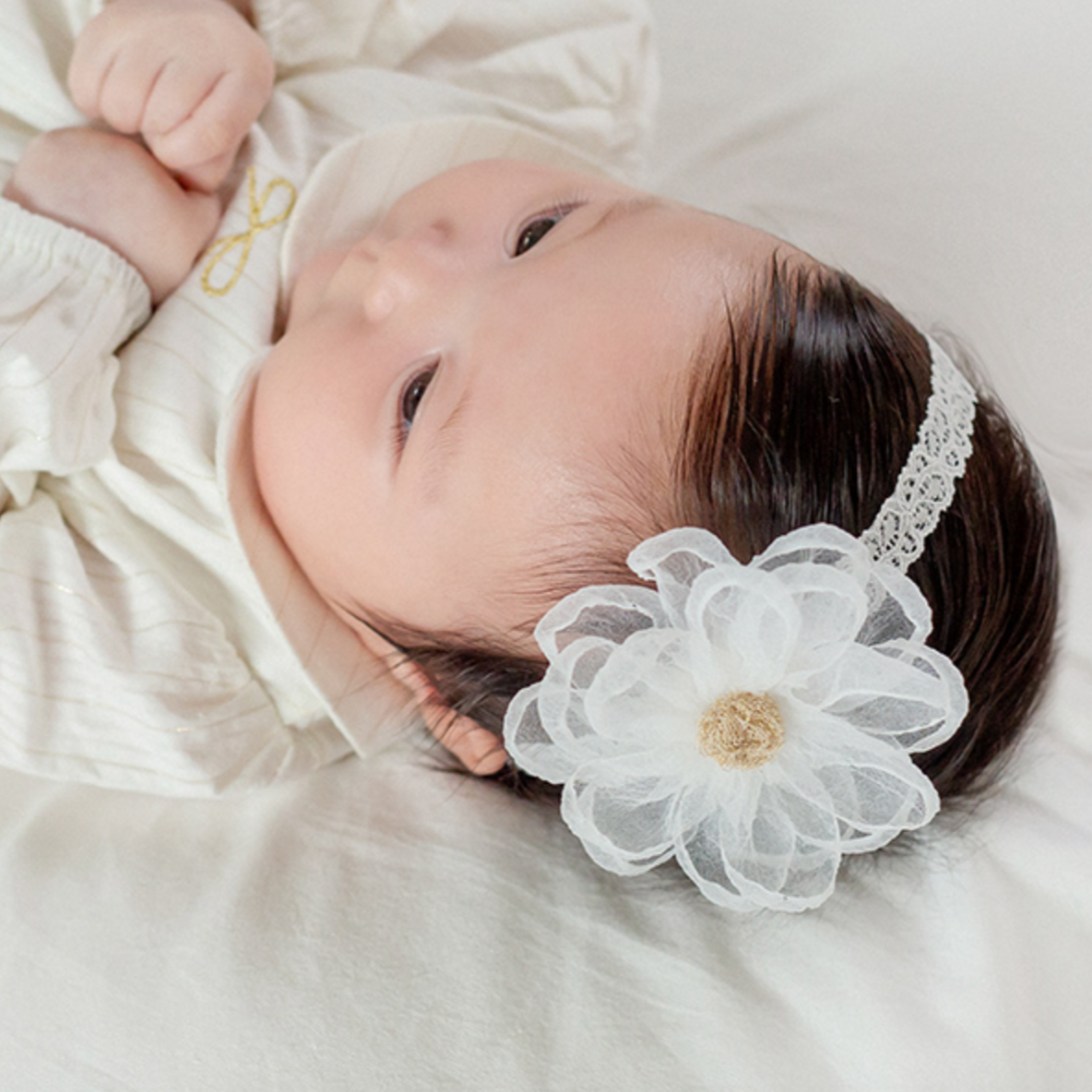 Baby Organza Flower Lace Headband (3-18m)