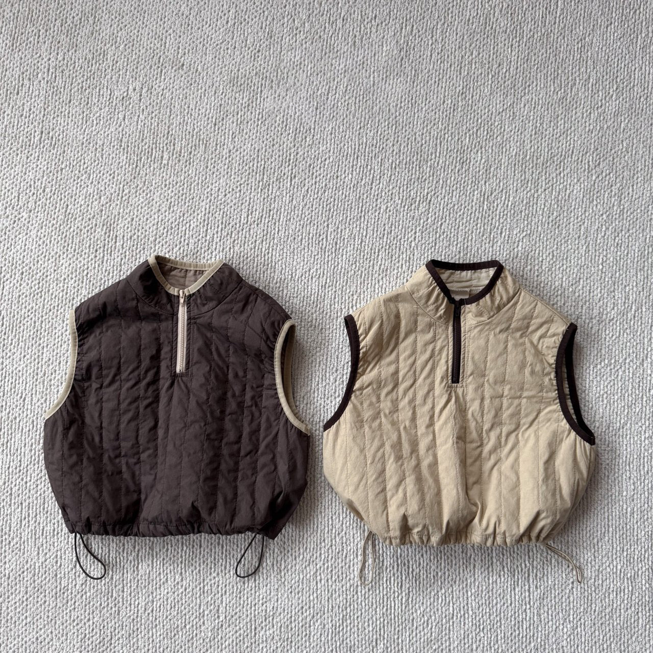 Toddler Bella F25 Adjustable Hem Half Zip Quilted Vest (1-6y) - 2 Colors