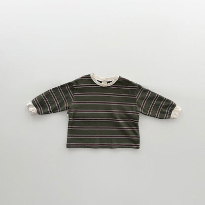 Toddler F26 Bonito Stripe Long Sleeve Top (12m-9y) - Olive