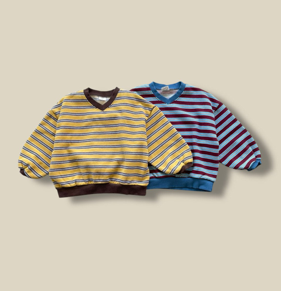 Toddler W25 V-Neck Stripe Long Sleeve Sweatshirt (3-7y) - 2 Colors