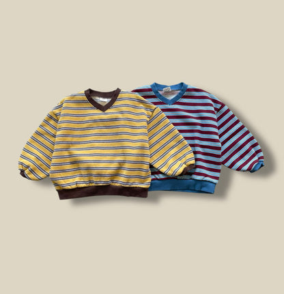 Toddler W25 V-Neck Stripe Long Sleeve Sweatshirt (3-7y) - 2 Colors
