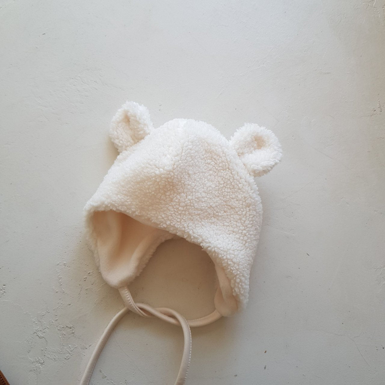 Baby W24 Sherpa Bear Hat (6-18m) - Ivory