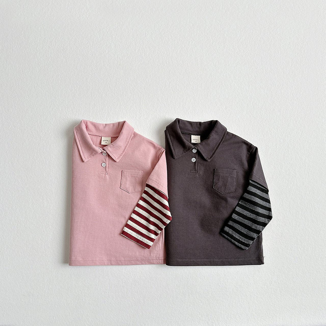 Toddler F26 Collared Layered Long Sleeve Top (2-8y) - 2 Colors