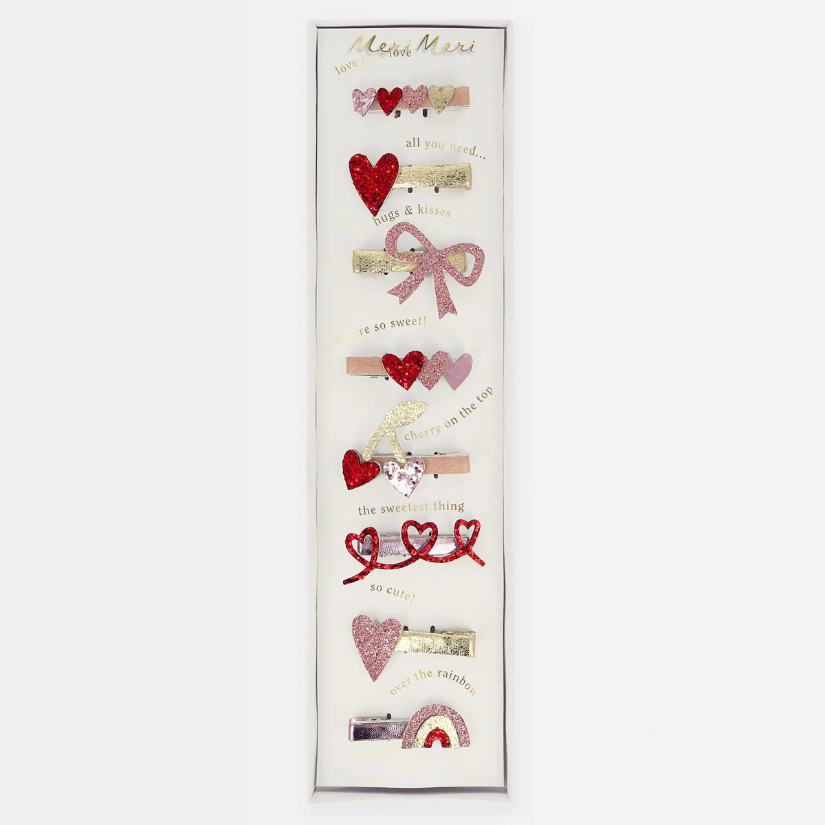 MeriMeri Valentine's Hair Clips Set (8pk)