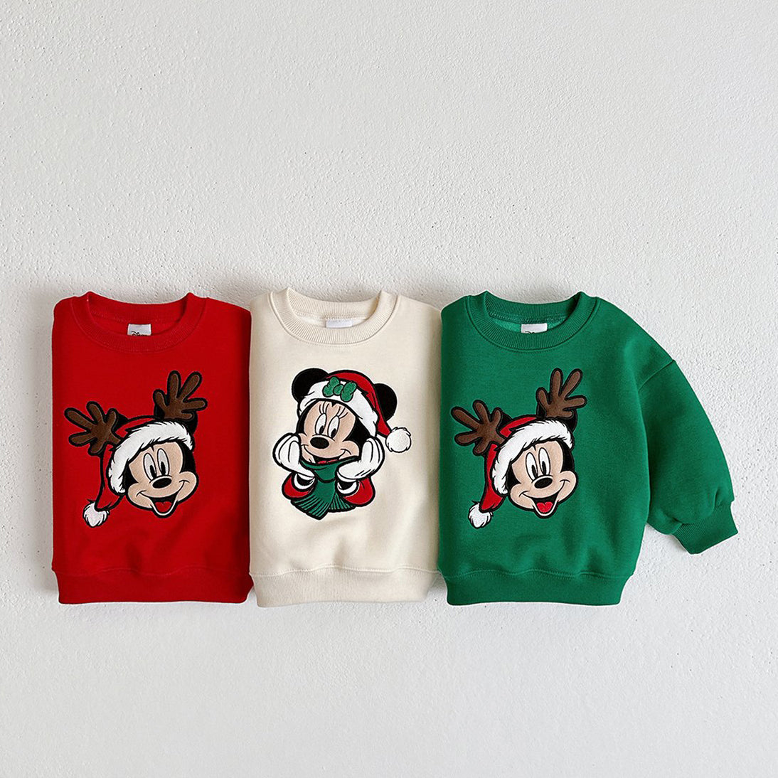 [Pre-Order] Toddler W24 Disney Embroidery Holiday Sweatshirt (1-10y) - 3 Colors