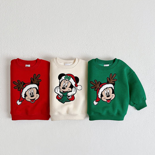 Toddler W24 Disney Embroidery Holiday Sweatshirt (1-10y) - 3 Colors - AT NOON STORE