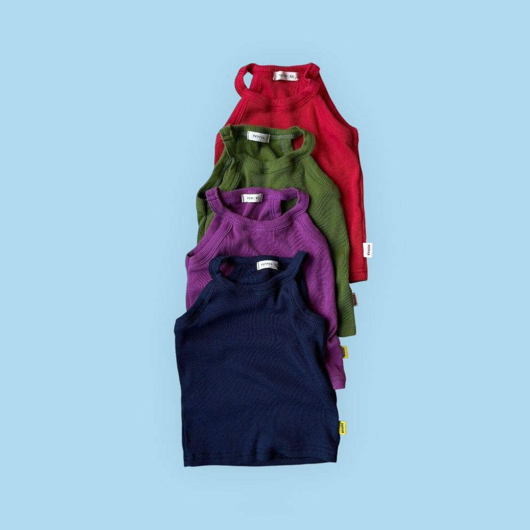 Toddler SS26 Ribbed Halter Tank Top (1-7y) - 4 Colors - AT NOON STORE