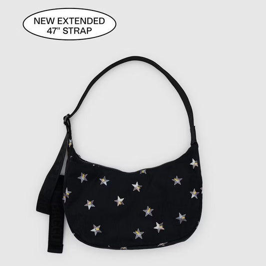 Baggu Medium Nylon Crescent Bag (New Extended 47" Strap) - Star