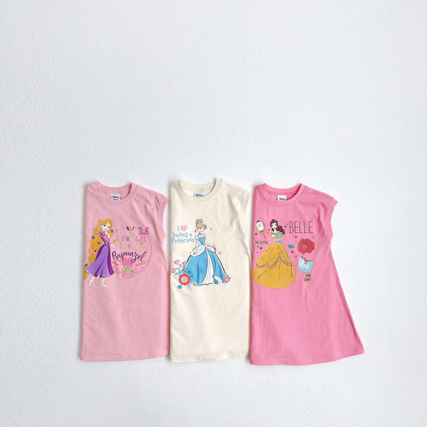 Toddler Sleeveless Disney Princess Dress (1-7y) - 3 Colors