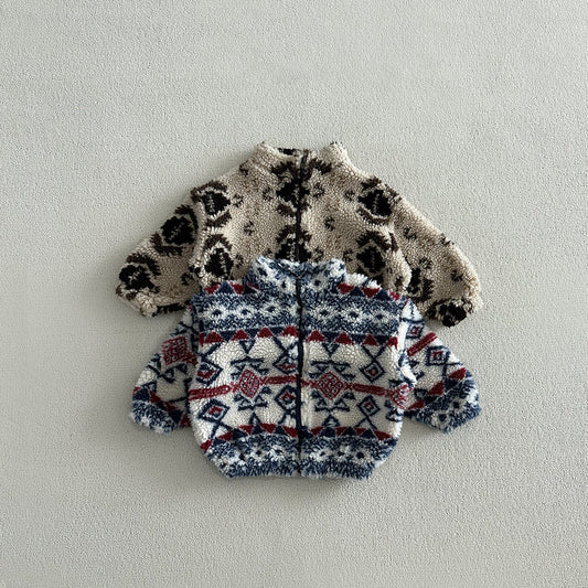 Toddler W24 Printed Sherpa Zip Up Jacket (1-7y) - 2 Colors