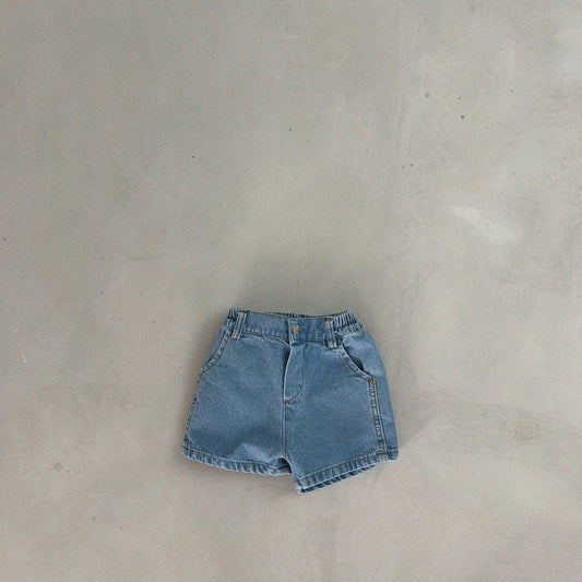 Kids Pocket Denim Shorts (1-6y) - Denim - AT NOON STORE