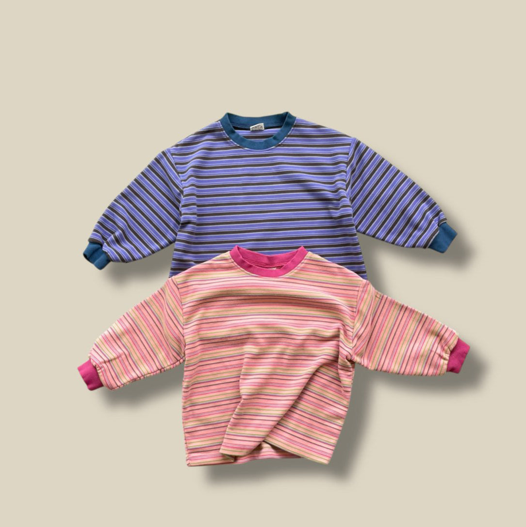 Toddler W25 Multi Color Stripe Long Sleeve Top (3-7y) - 2 Colors